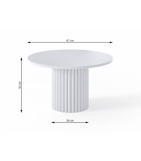 Kavos staliukas TODAL Ø67 baltas/ąžuolo