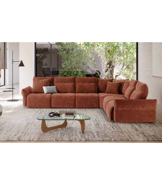 Minkštas kampas SIRO 374x297 rausvas