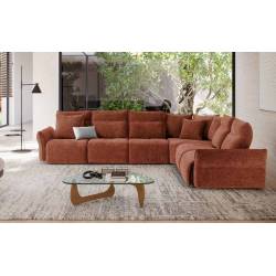 Minkštas kampas SIRO 374x297 rausvas