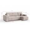 Minkštas kampas ARNOLD 244x142 beige