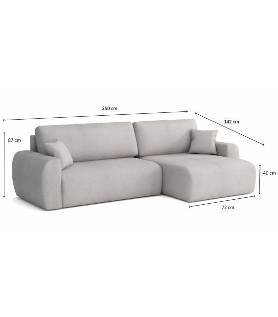 Minkštas kampas ARIEL 250x142 beige