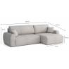 Minkštas kampas ARIEL 250x142 beige
