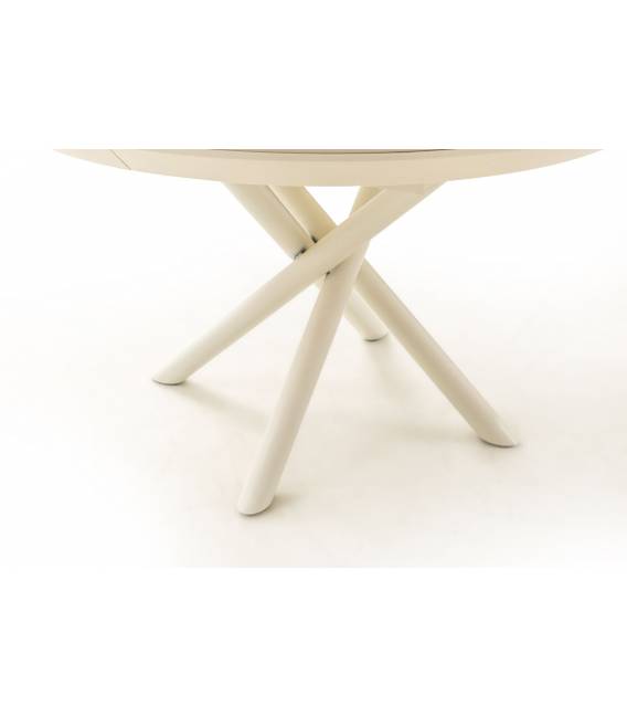 Išskleidžiamas stalas OCEAN Ø130(230) traverten/ cream