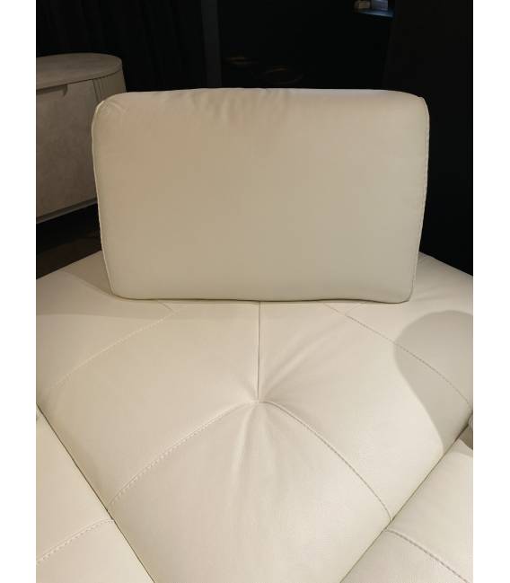 Minkštas kampas ANDREA 310x245 baltas/natūrali oda