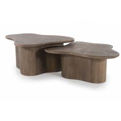 Kavos staliukų komplektas FALL rudas (2vnt.)