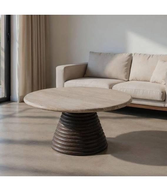 Kavos staliukas MARMO Ø90 rudas