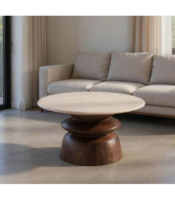 Kavos staliukas ALYA Ø75 rusvas