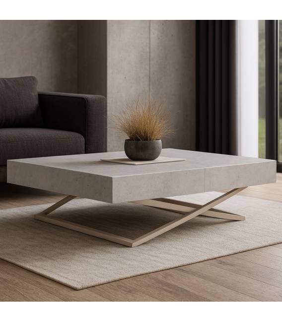 Transformuojamas kavos staliukas EXALTO 120(210)x80 white chromix