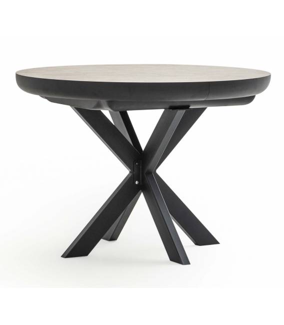 Išskleidžiamas stalas SPIDER Ø100(180)x76 light beton