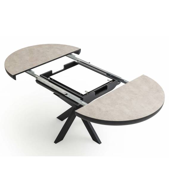 Išskleidžiamas stalas SPIDER Ø100(180)x76 light beton