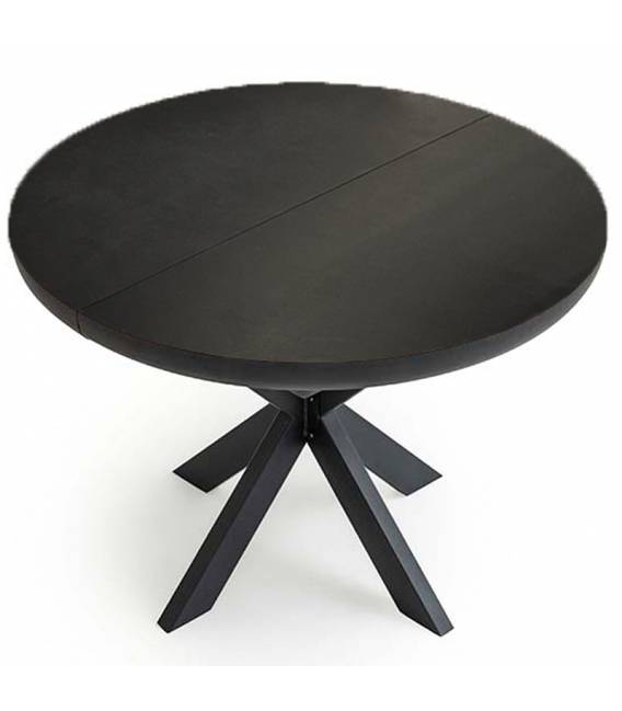 Išskleidžiamas stalas SPIDER Ø100(180)x76 black beton