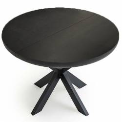 Išskleidžiamas stalas SPIDER Ø100(180)x76 black beton