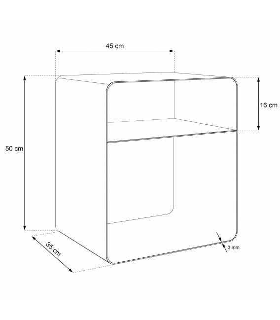Naktinė spintelė NIBRU 45x35 juoda