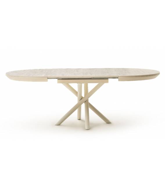 Išskleidžiamas stalas OCEAN Ø120(163) traverten matt