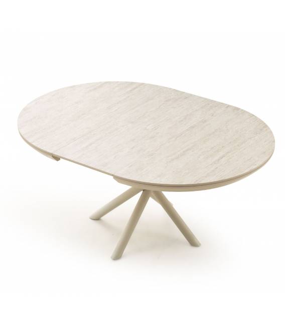 Išskleidžiamas stalas OCEAN Ø120(163) traverten matt