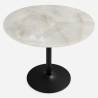 Apvalus stalas BARI Ø90 baltai rudas
