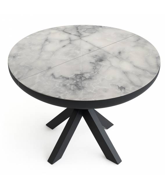 Išskleidžiamas stalas SPIDER Ø110(206)x76 marmol