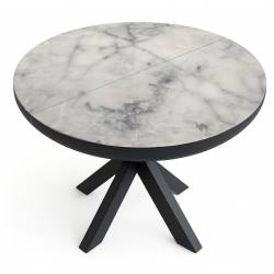 Išskleidžiamas stalas SPIDER Ø100(180)x76 marmol