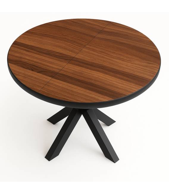 Išskleidžiamas stalas SPIDER Ø100(180)x76 american walnut