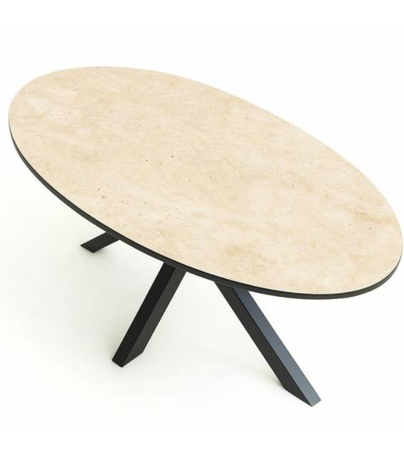 Ovalus išskleidžiamas stalas SATURN 160(240)x103 traverten