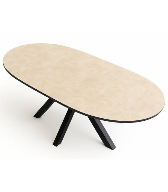 Ovalus išskleidžiamas stalas SATURN 160(240)x103 traverten