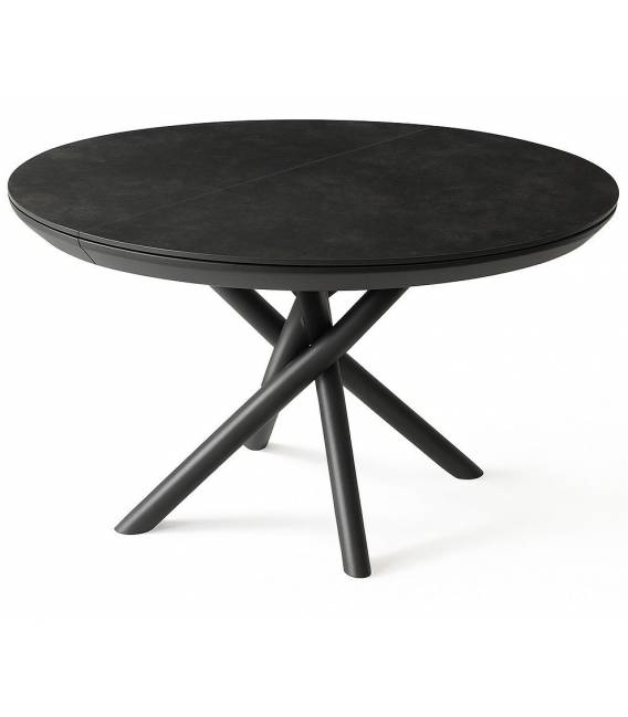 Išskleidžiamas stalas OCEAN Ø130(230) black beton