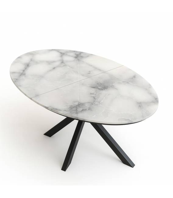 Ovalus išskleidžiamas stalas SATURN 160(240)x103 marmol