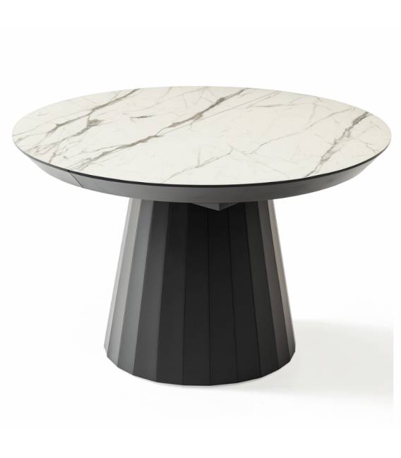 Išskleidžiamas stalas JAZZ Ø130(230) marmo lack