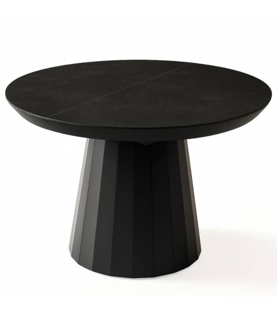 Išskleidžiamas stalas JAZZ Ø130(230) black beton