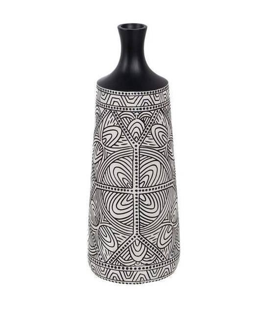 Vaza JESSI 18x48h juoda/balta