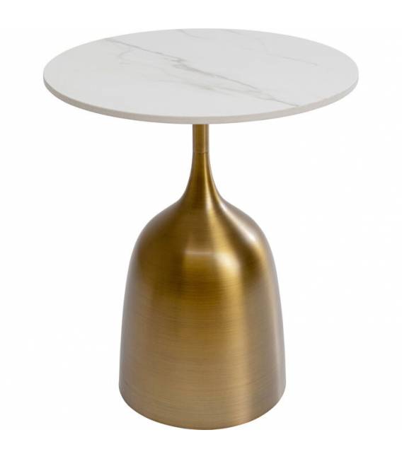 Šoninis staliukas LUXE Ø45 auksinis/baltas