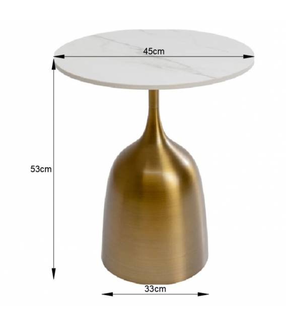 Šoninis staliukas LUXE Ø45 auksinis/baltas