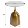 Šoninis staliukas LUXE Ø45 auksinis/baltas