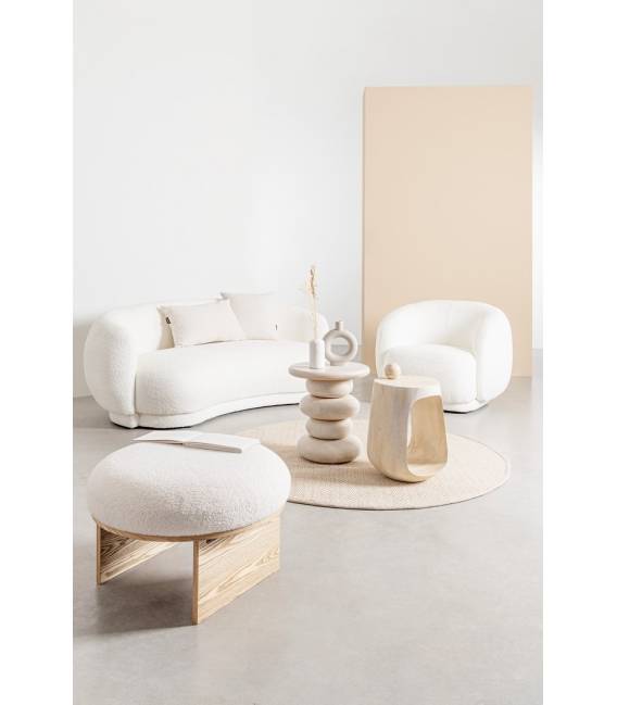 Šoninis staliukas LOPEZ Ø40 beige