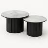 Kavos staliukai MUSHROOM M Ø80/Ø60 marmol/ black (2 vnt.)