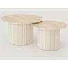 Kavos staliukai MUSHROOM S Ø70/Ø55 traverten/ cream (2 vnt.)