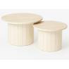 Kavos staliukai MUSHROOM S Ø70/Ø55 traverten/ cream (2 vnt.)