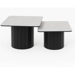 Kavos staliukų komplektas PHUKET 80x60 lagina matt/ black (2vnt.)