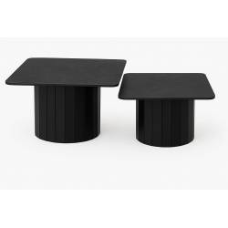 Kavos staliukų komplektas PHUKET 80x60 black beton/ black (2vnt.)