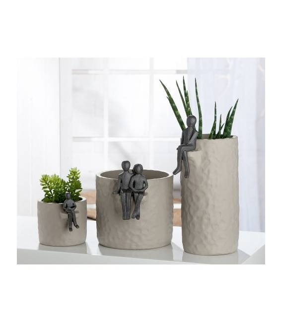 Vazonas FIGURA 15x13 pilkas