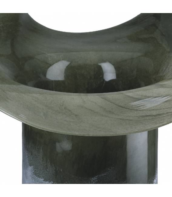 Vaza GLASS ART Ø30x27h balta/žalia