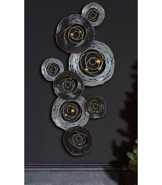 Dekoracija RELIEF 115x54 juoda/pilka