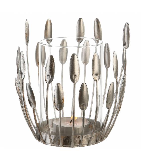 Žvakidė LEAF 10x15 sidabrinė