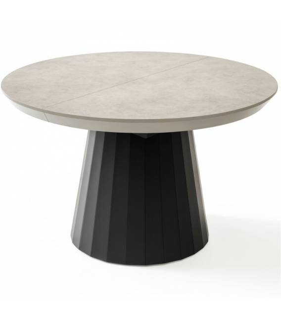 Išskleidžiamas stalas JAZZ Ø130(230) light beton