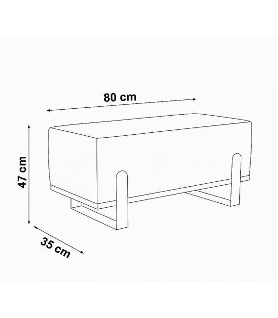 Suoliukas PRIOLO 80x35 juodas/balta koja