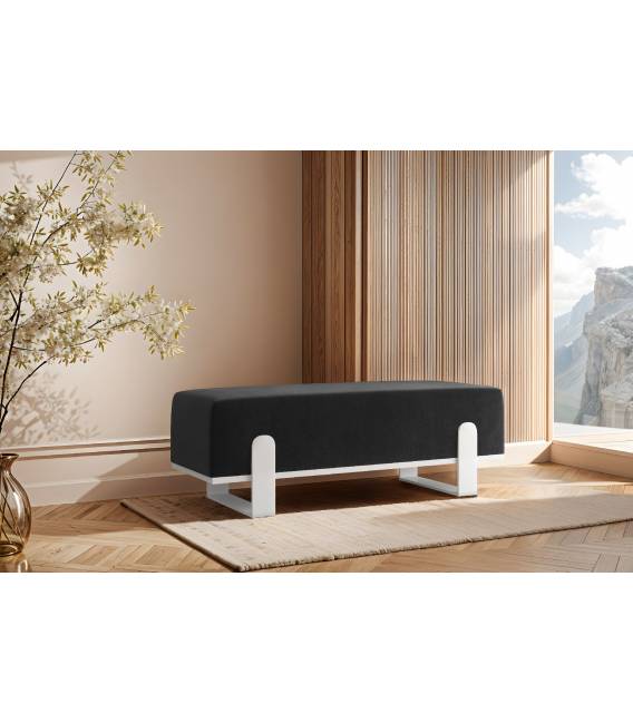 Suoliukas PRIOLO 80x35 juodas/balta koja