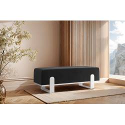 Suoliukas PRIOLO 80x35 juodas/balta koja