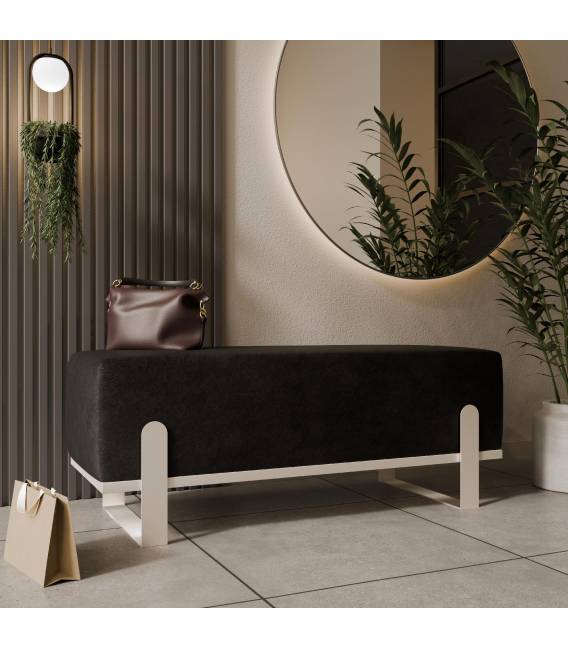 Suoliukas PRIOLO 100x35 juodas/balta koja