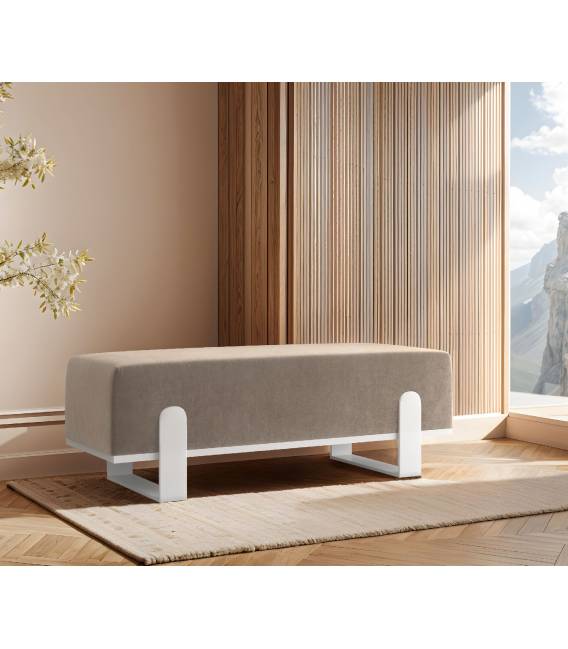 Suoliukas PRIOLO 80x35 kreminis/ baltos kojos