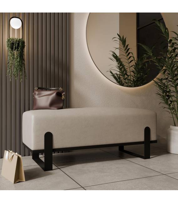 Suoliukas PRIOLO 100x35 kreminis/ juodos kojos